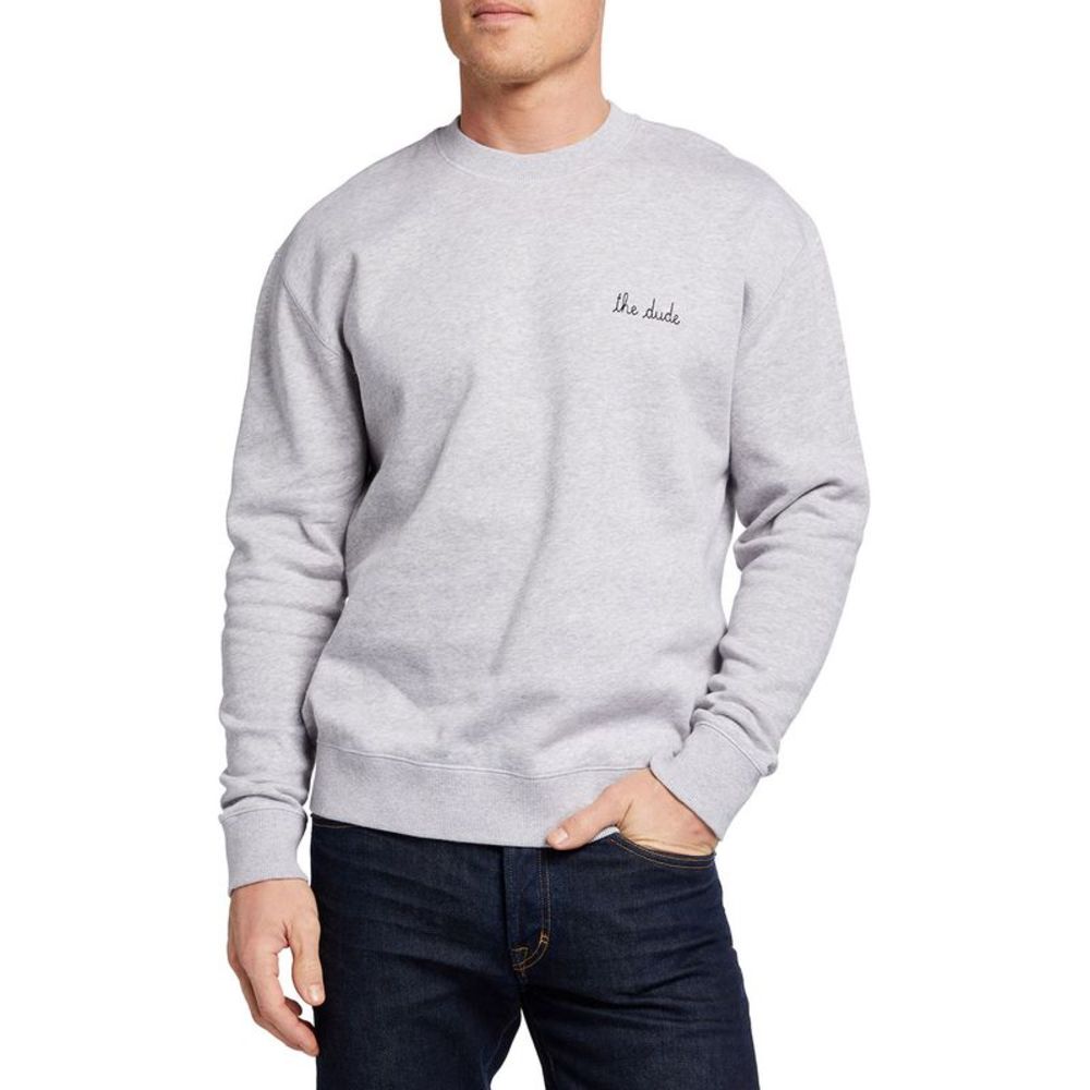 Maison Labiche Mens Charonne The Dude Sweatshirt Small Light Heather Grey - NWT